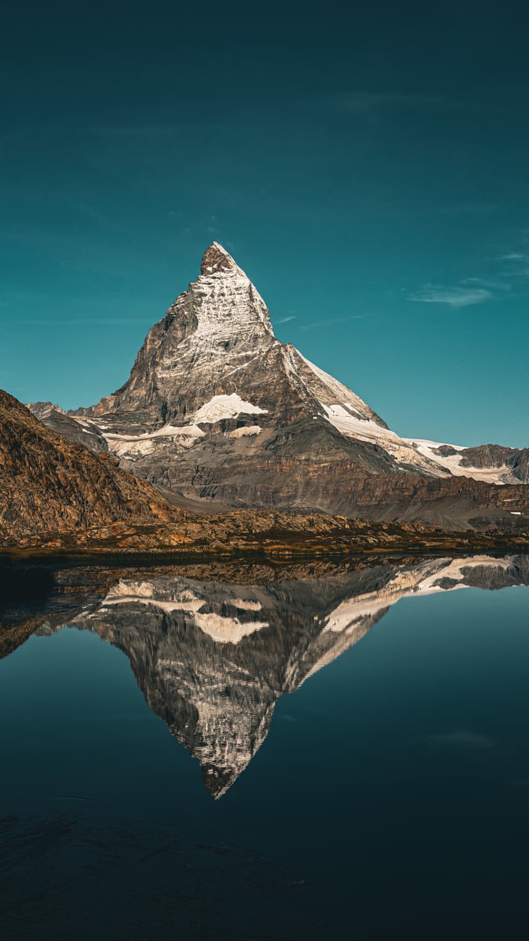 Matterhorn reflected in a Swiss lake