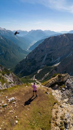 Hiking with a bird in Slovenia